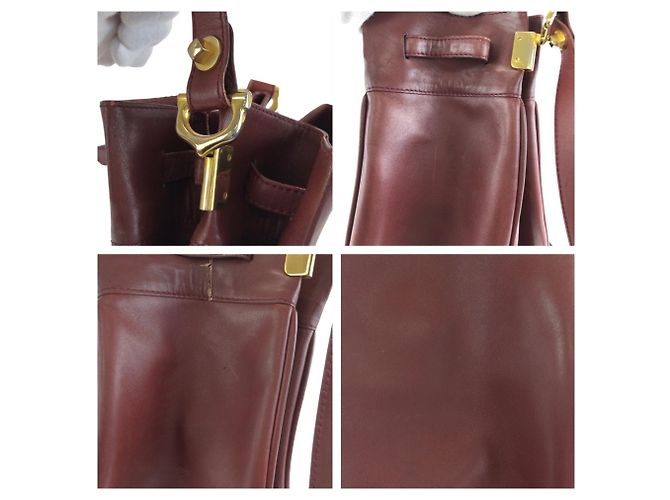 Borsa a tracolla in pelle bordeaux Cartier Must Line Bordò - vista 5