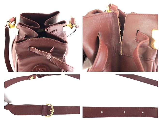 Borsa a tracolla in pelle bordeaux Cartier Must Line Bordò - vista 6