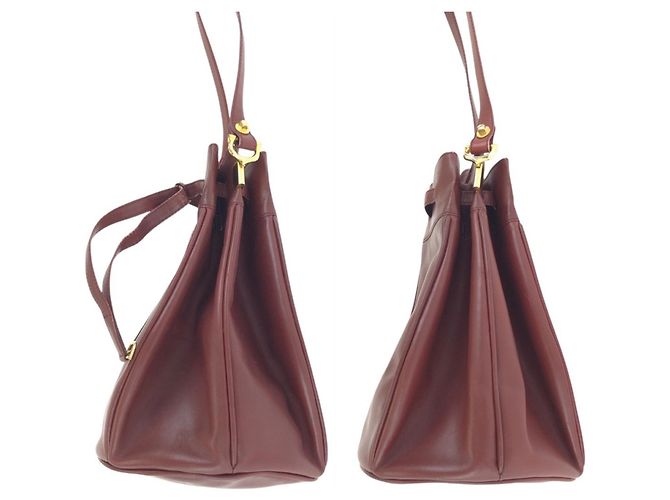 Borsa a tracolla in pelle bordeaux Cartier Must Line Bordò - vista 8