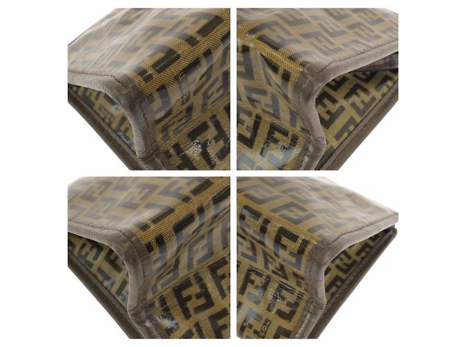 Bolso de mano FENDI de cuero marrón Zucchino Castaño - vista 3