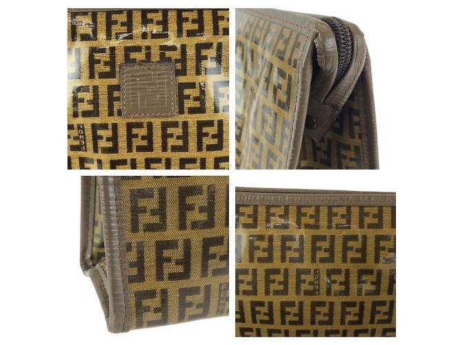 Bolso de mano FENDI de cuero marrón Zucchino Castaño - vista 5