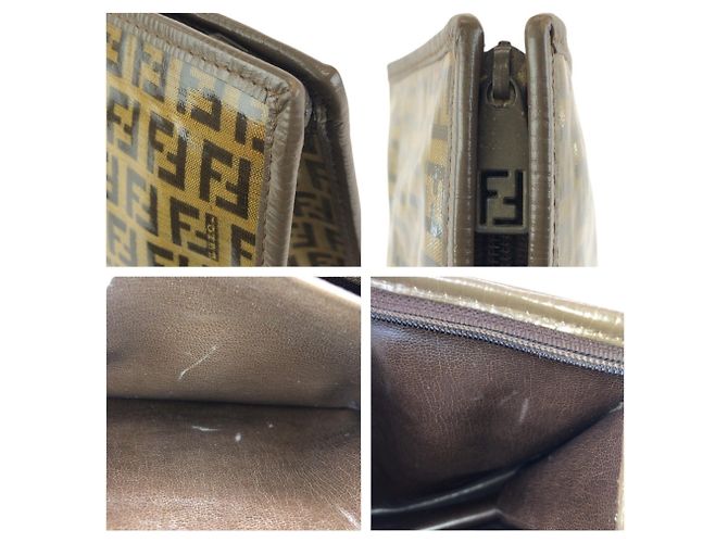 Bolso de mano FENDI de cuero marrón Zucchino Castaño - vista 6