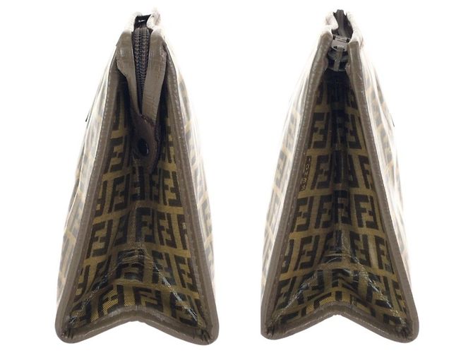 Bolso de mano FENDI de cuero marrón Zucchino Castaño - vista 7
