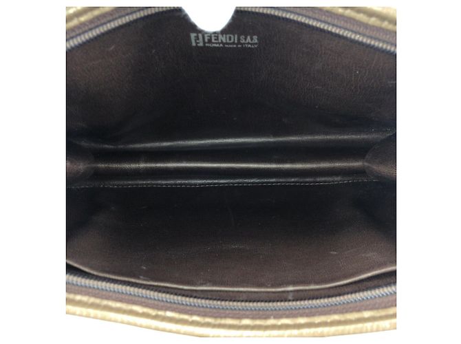 Bolso de mano FENDI de cuero marrón Zucchino Castaño - vista 8