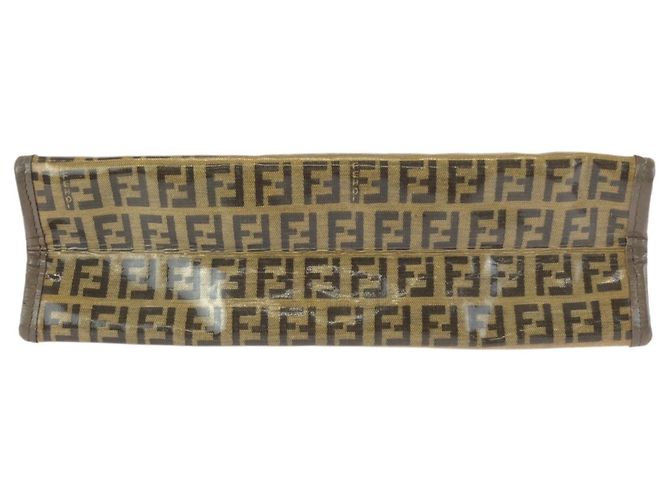 Bolso de mano FENDI de cuero marrón Zucchino Castaño - vista 9