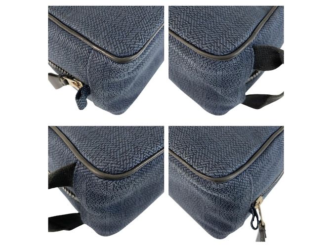 Hermès Pochette borsa HERMES Globe-Trotter MM Nero Blu navy - vista 4