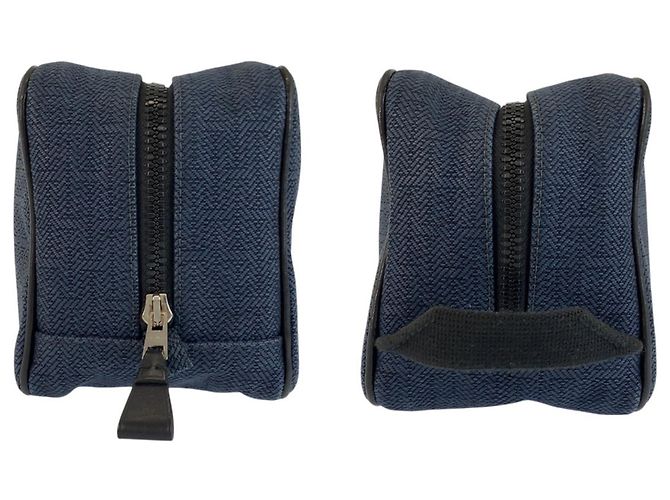 Hermès Pochette borsa HERMES Globe-Trotter MM Nero Blu navy - vista 6