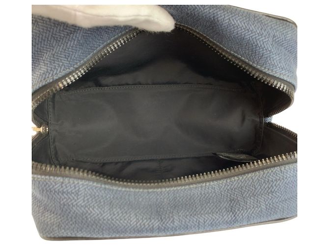 Hermès Pochette borsa HERMES Globe-Trotter MM Nero Blu navy - vista 8