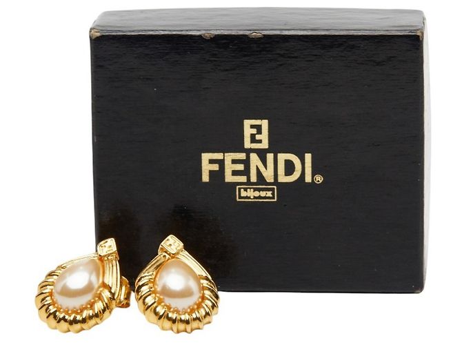 Orecchini a lobo Fendi Vintage Drop Stud D'oro - vista 6