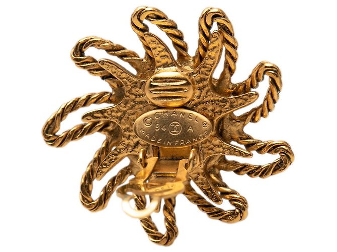 Orecchini a clip Chanel Coco Mark Sun Motif D'oro - vista 3