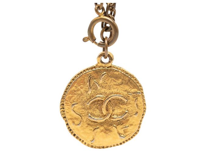 Collana con pendente a catena con motivo moneta Chanel Coco Mark D'oro - vista 2