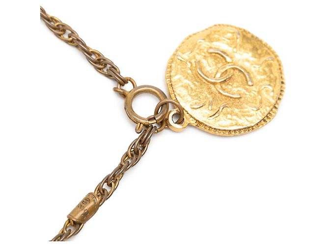 Collana con pendente a catena con motivo moneta Chanel Coco Mark D'oro - vista 4