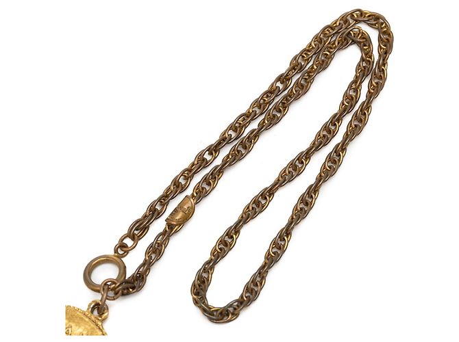 Collana con pendente a catena con motivo moneta Chanel Coco Mark D'oro - vista 5