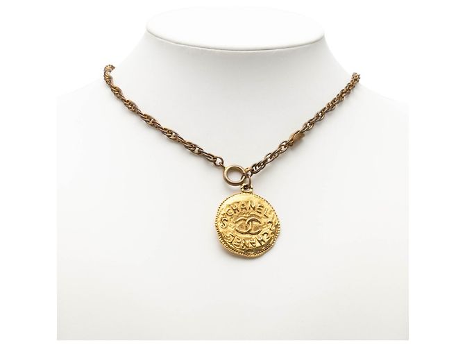 Collana con pendente a catena con motivo moneta Chanel Coco Mark D'oro - vista 7