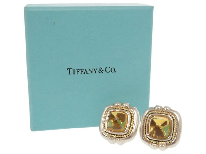 Orecchini a lobo Vintage Citrine Tiffany & Co. Argento Arancione Giallo - vista 2