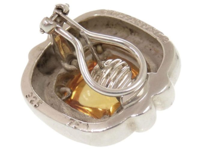 Orecchini a lobo Vintage Citrine Tiffany & Co. Argento Arancione Giallo - vista 5