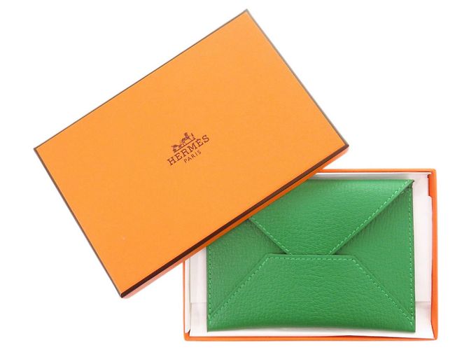 Hermès Tarjetero de piel chevre Mysore verde Hermes - vista 2