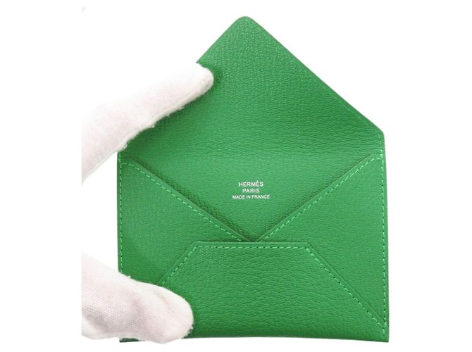 Hermès Tarjetero de piel chevre Mysore verde Hermes - vista 5