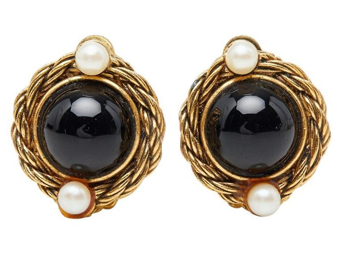Chanel Clip-Ohrringe schwarz und gold Golden - Ansicht 2