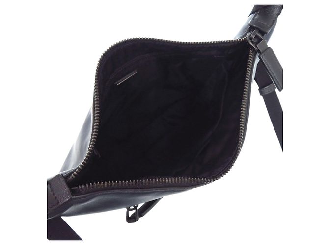 Prada Leather Triangle Logo Shoulder Bag Green Navy blue - view 6