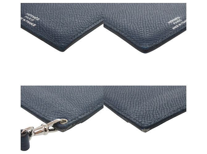 Hermès Hermes Reise-Passhülle aus Leder in Navy Marineblau - Ansicht 3