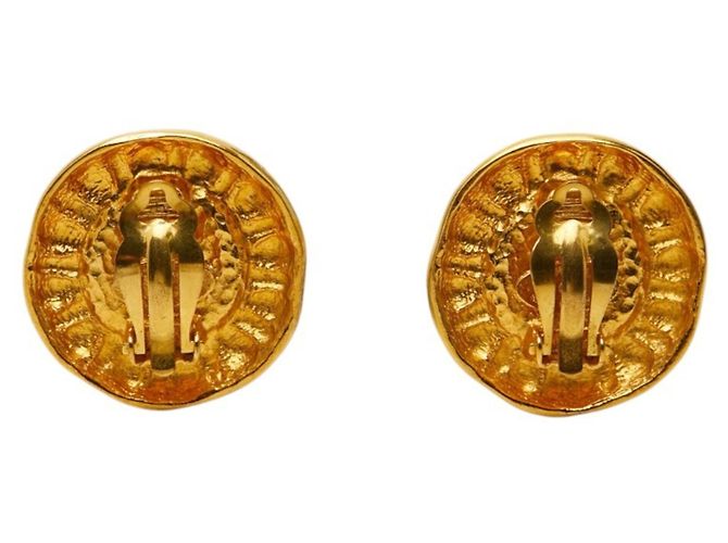 Chanel Clip-Ohrringe braun und Gold Golden - Ansicht 3