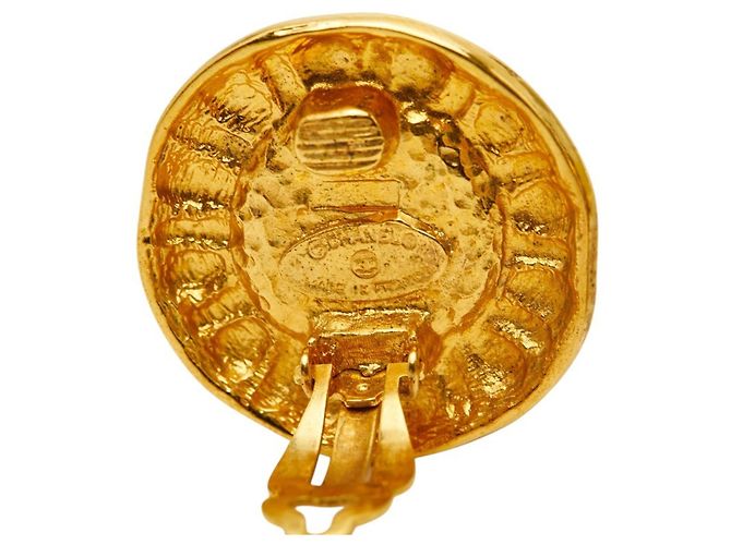 Chanel Clip-Ohrringe braun und Gold Golden - Ansicht 4