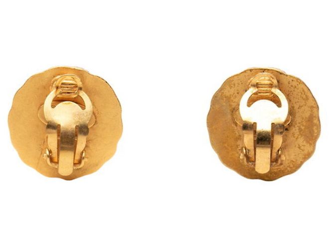 Orecchini a clip Chanel Vintage Coco Mark D'oro - vista 2