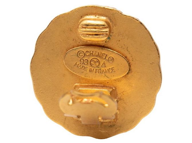 Orecchini a clip Chanel Vintage Coco Mark D'oro - vista 3