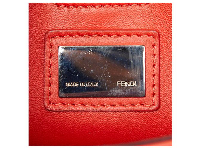 Borsa a tracolla con catena Fendi in pelle Bordeaux Rosso Bordò - vista 11
