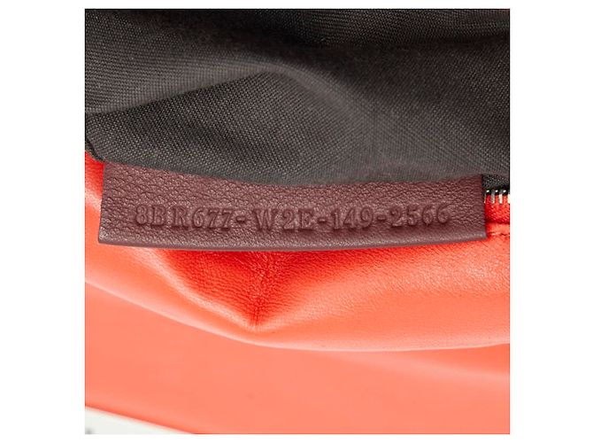 Borsa a tracolla con catena Fendi in pelle Bordeaux Rosso Bordò - vista 12
