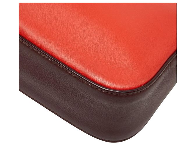 Borsa a tracolla con catena Fendi in pelle Bordeaux Rosso Bordò - vista 6