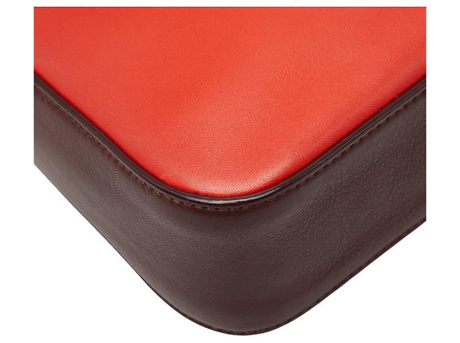 Borsa a tracolla con catena Fendi in pelle Bordeaux Rosso Bordò - vista 7