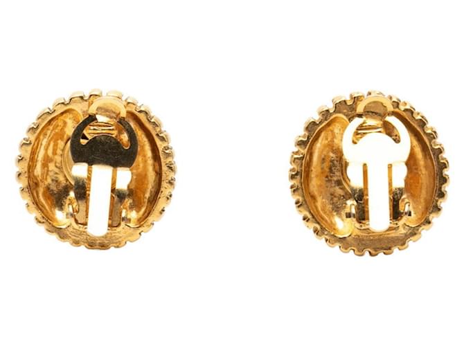 Orecchini a clip rotondi Chanel Coco Mark D'oro - vista 2
