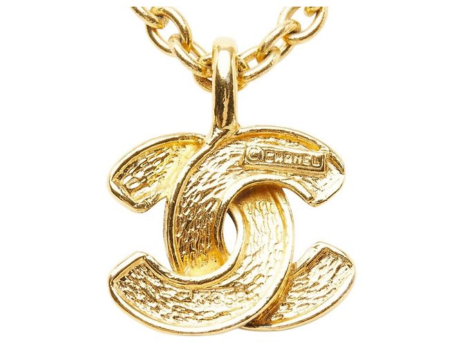 Collana con pendente Chanel Coco Mark Matelassé Chain D'oro - vista 3