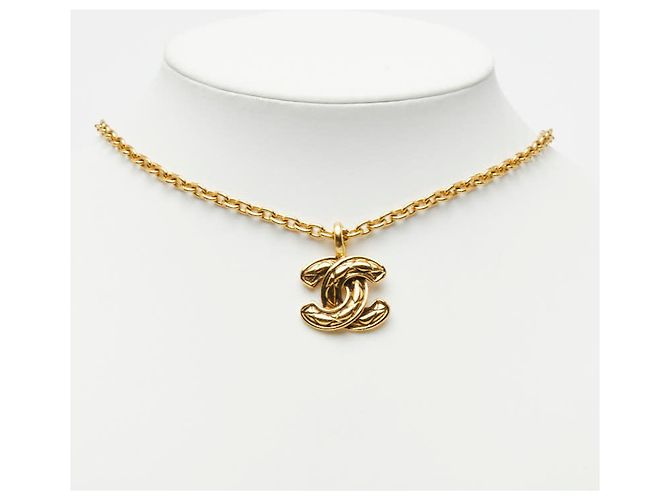 Collana con pendente Chanel Coco Mark Matelassé Chain D'oro - vista 7