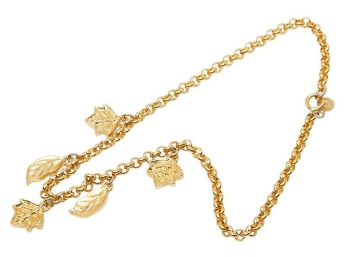 16 Céline Celine Kettenhalskette mit Blattmotiv Golden - Ansicht 4