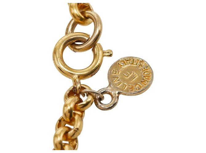 16 Céline Celine Kettenhalskette mit Blattmotiv Golden - Ansicht 5
