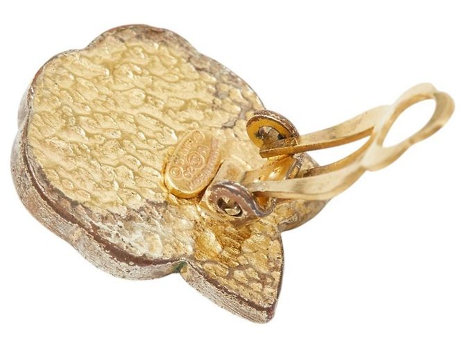 Chanel Camellia Coco Mark Ohrringe Schwarz Golden - Ansicht 4