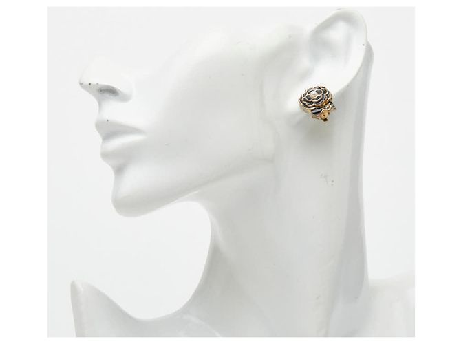 Chanel Camellia Coco Mark Ohrringe Schwarz Golden - Ansicht 5
