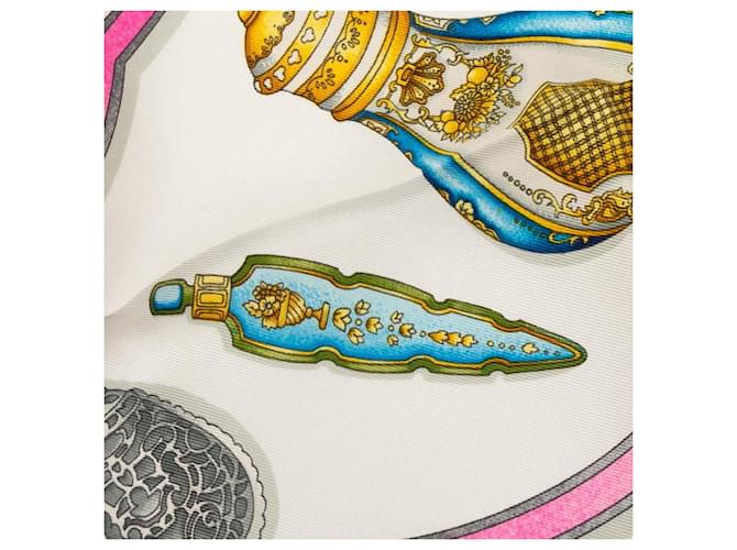Hermès Sciarpa Hermes Carre 90 Qu'importe le flacon Bianco Multicolore - vista 3