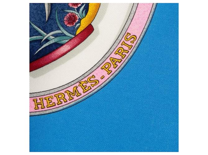 Hermès Sciarpa Hermes Carre 90 Qu'importe le flacon Bianco Multicolore - vista 7