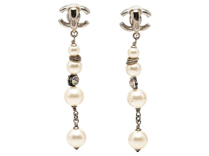 Orecchini Chanel Coco Mark 4-Strand Pearl Argento - vista 2