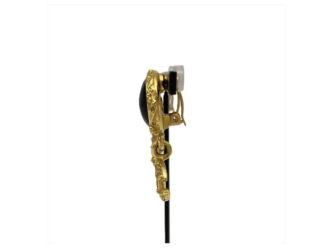 Chanel Coco Mark GP Clip-Ohrringe Schwarz Golden - Ansicht 3