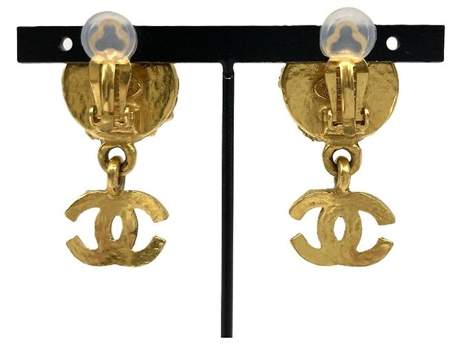Chanel Coco Mark GP Clip-Ohrringe Schwarz Golden - Ansicht 4