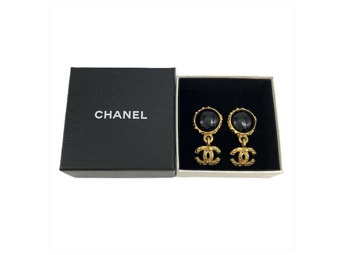 Chanel Coco Mark GP Clip-Ohrringe Schwarz Golden - Ansicht 8