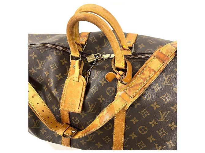 Borsa Boston Louis Vuitton Keepall 55 Bandoulière Marrone - vista 5