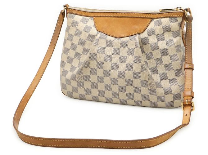 Borsa a Spalla Louis Vuitton Damier Azur Siracusa PM Crudo - vista 3