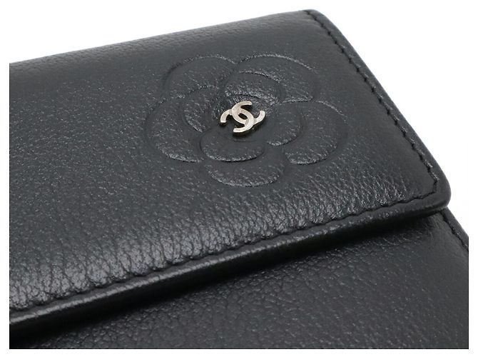 Chanel Camellia Double Long Wallet Schwarz - Ansicht 5