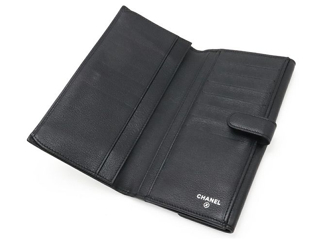 Chanel Camellia Double Long Wallet Schwarz - Ansicht 6